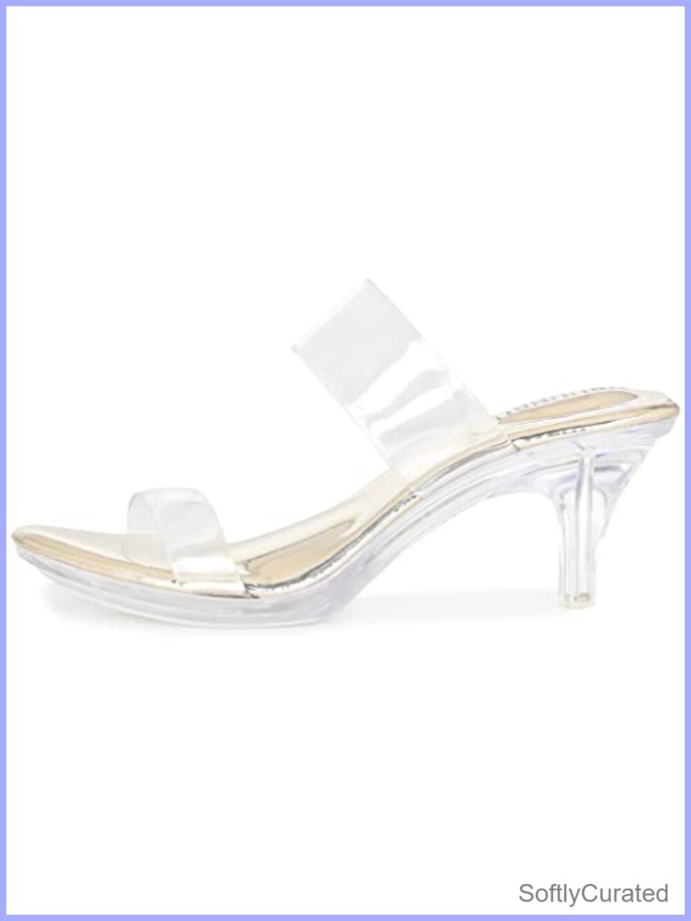 Clear Heels Open Toe Heeled Sandals 2.75in Stiletto Platform Slip On
